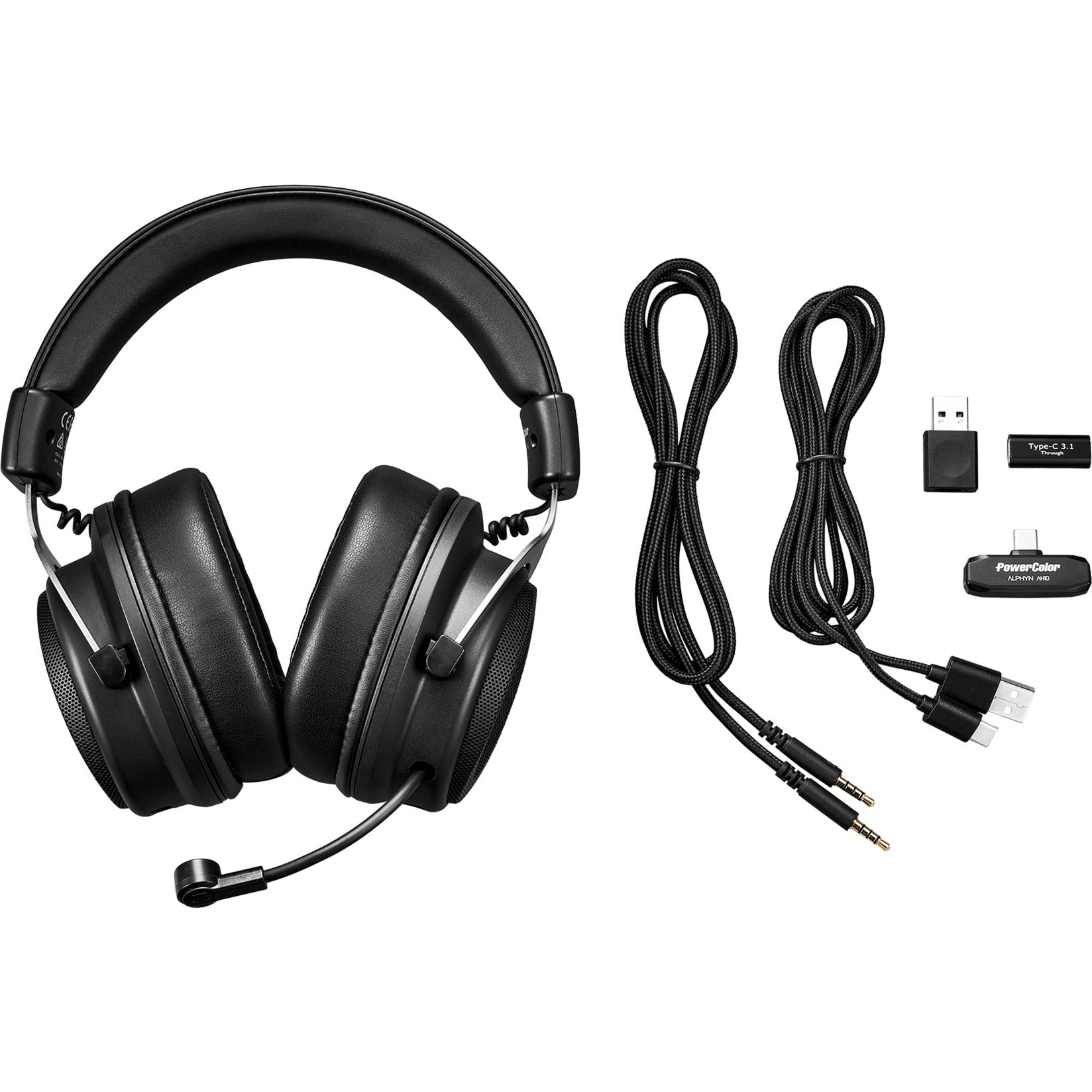 Casque de jeu supra-auriculaire sans fil Powercolor Alphyn AH10 (noir, PC, console ou mobile)