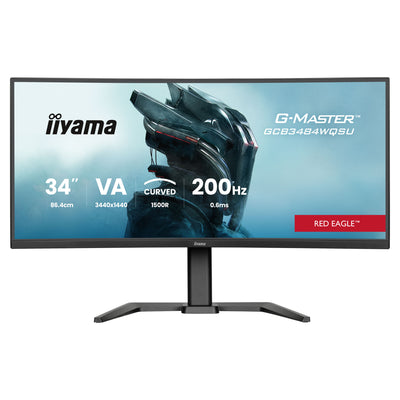 Iiyama G-Master Red Eagle GCB3484WQSU-B2 Moniteur de jeu ultra-large incurvé 34 pouces (noir, HDMI, DisplayPort, USB, audio, AMD Free-Sync, double mode)