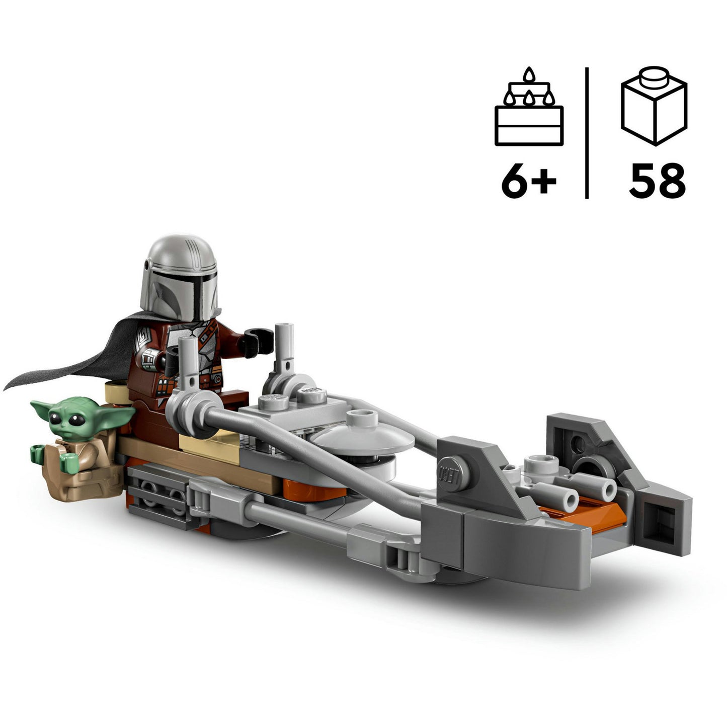 Lego Star Wars TM 75436 Le Speeder Bike du Mandalorien et de Grogu | 2 pièces