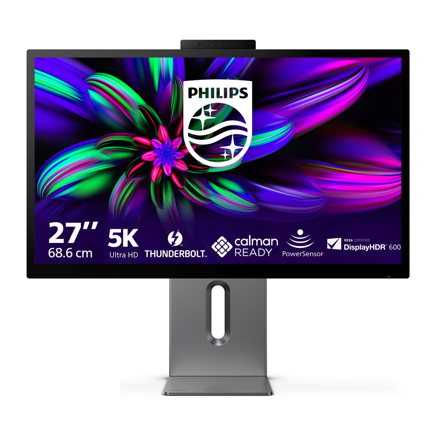 Moniteur Philips Brilliance 27e3u7903 27 5k uhd (gris, HDMI, Thunderbolt 4, USB, LAN, webcam)