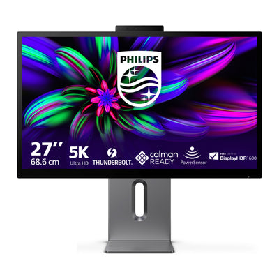 Moniteur Philips Brilliance 27e3u7903 27 5k uhd (gris, HDMI, Thunderbolt 4, USB, LAN, webcam)