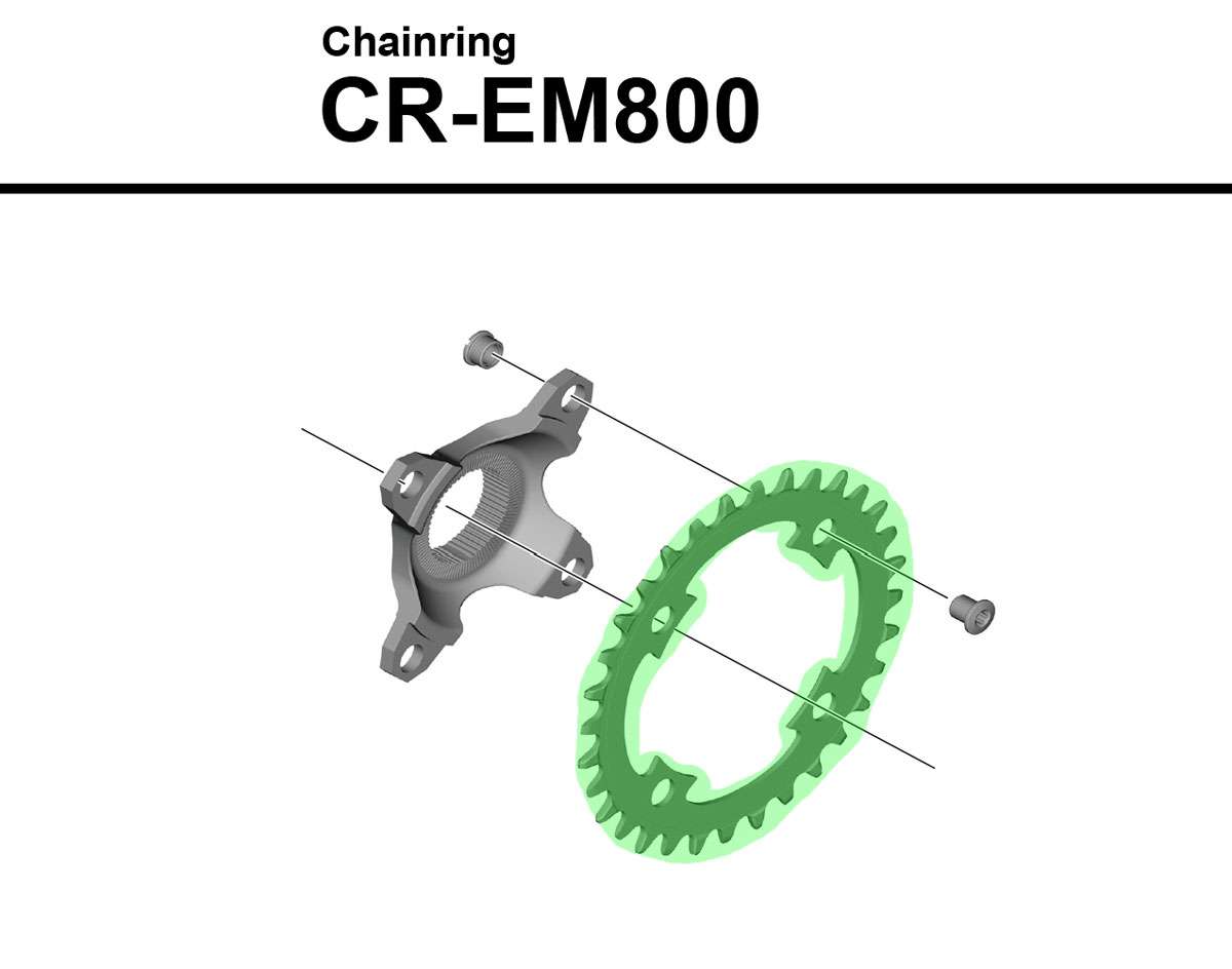Plateau Shimano steps cr-em800 sans araignée à 4 bras