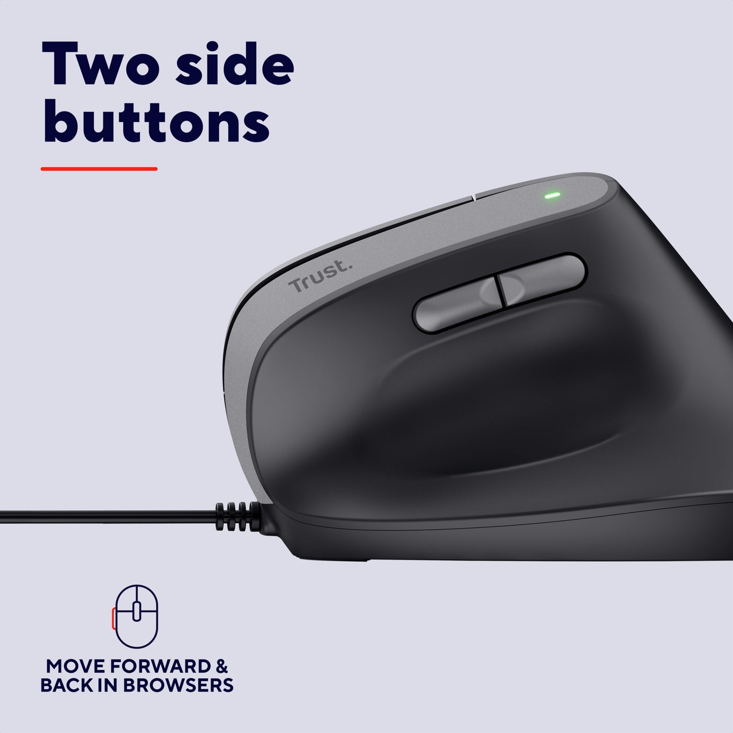 Souris ergonomique Trust bayo ii (noir, 800 dpi - 2 400 dpi)