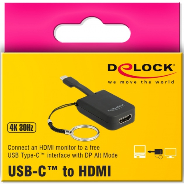 Dellock USB-C> Anneau de clé de l'adaptateur HDMI