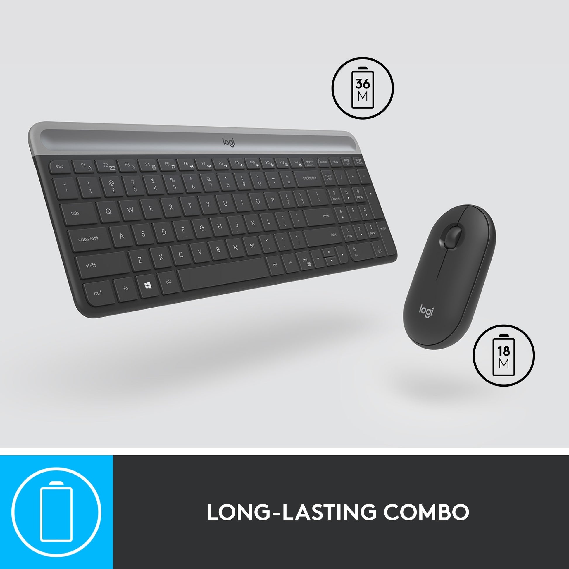 Logitech MK470 Slim Wireless Keyboard and Mouse Combo (clavier et souris sans fil)