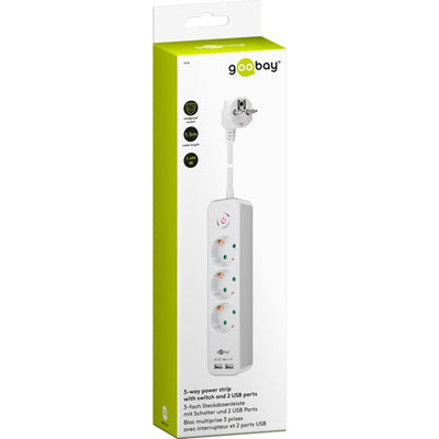 GOOBAY PORTE À 3 voies avec commutateur et USB
