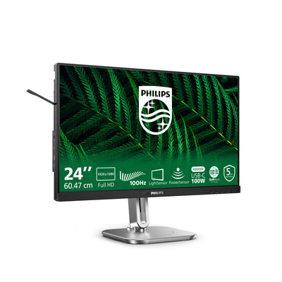 Moniteur Philips 24b2g5301 23,8 (noir argenté, VGA, HDMI, port d'affichage, USB-C, LAN, audio, 100 Hz)