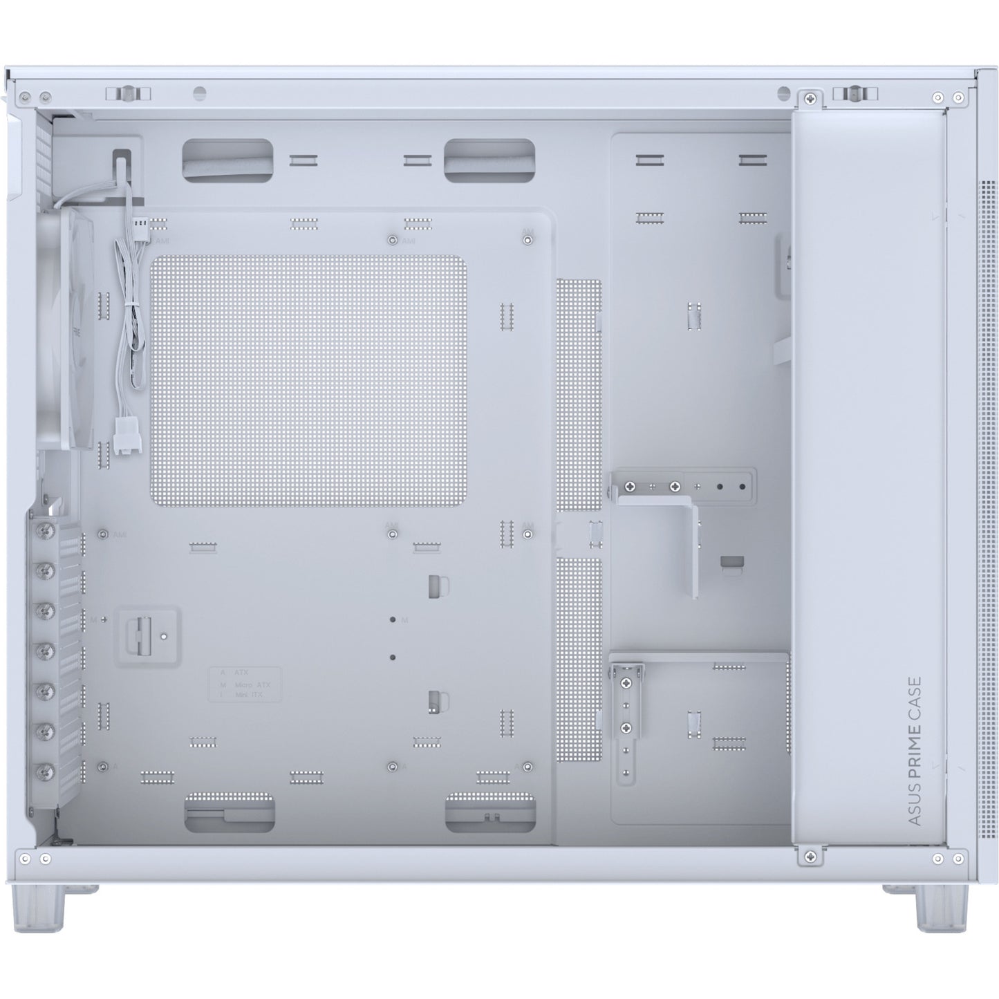 Asus Prime Ap303 - Boîtier tour midi à panneau maillé (blanc | 2x USB-A | 1x USB-C)