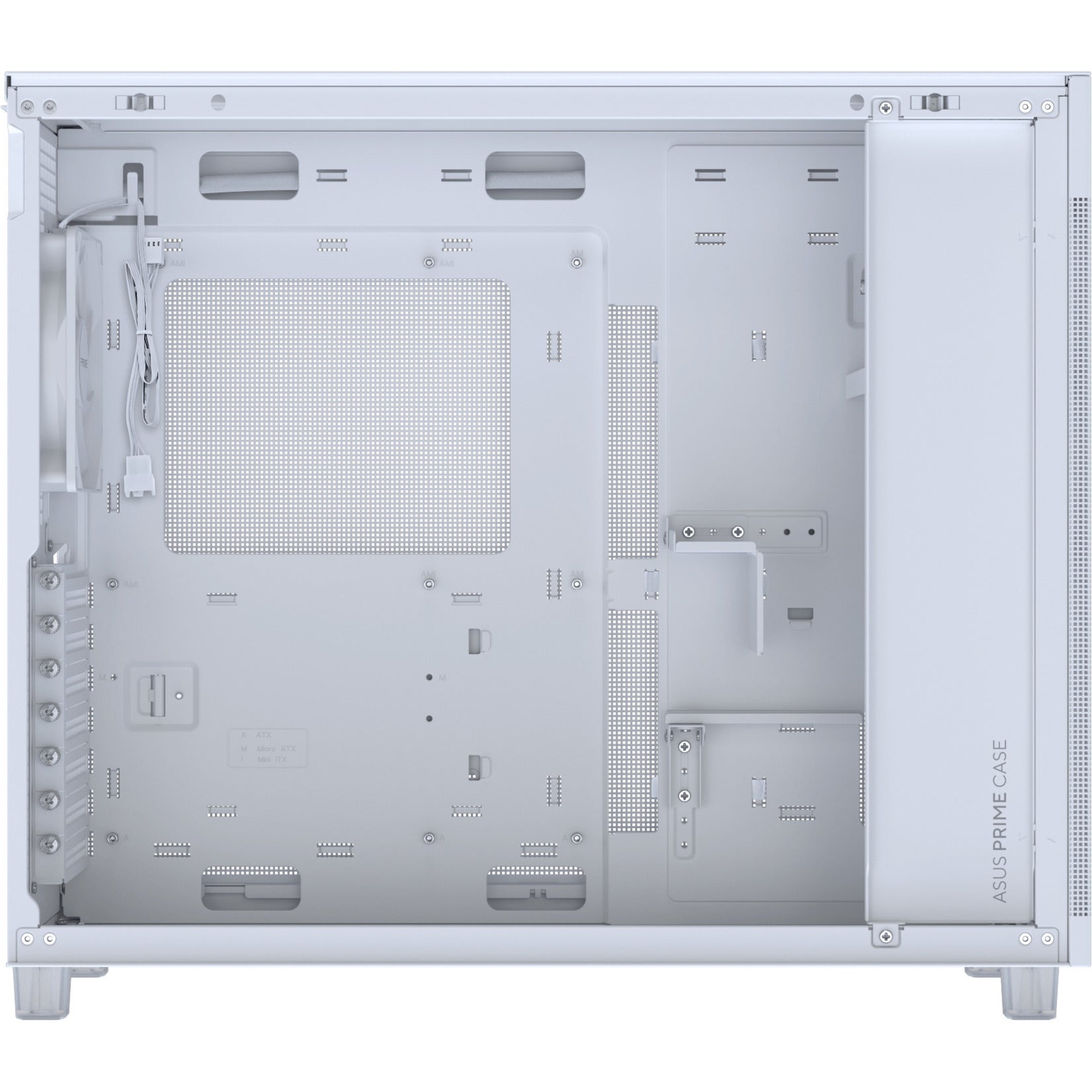 Asus Prime Ap303 - Boîtier tour midi à panneau maillé (blanc | 2x USB-A | 1x USB-C)
