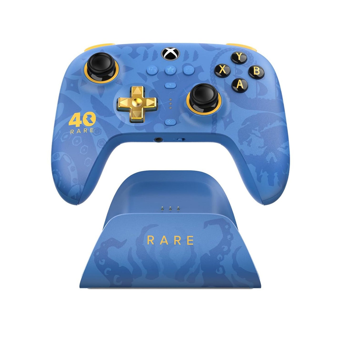 Contrôleur ultime 3 modes 8bitdo pour Xbox - édition rare du 40e anniversaire (or bleu, Xbox Series X|s, Xbox One, PC, Bluetooth USB-C 2,4 GHz)
