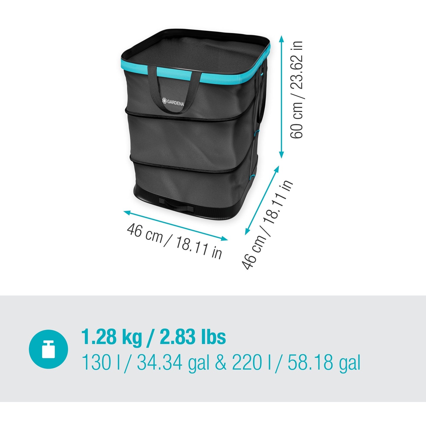 Gardena Garden Waste Pocket pop-up rectangulaire, taille m