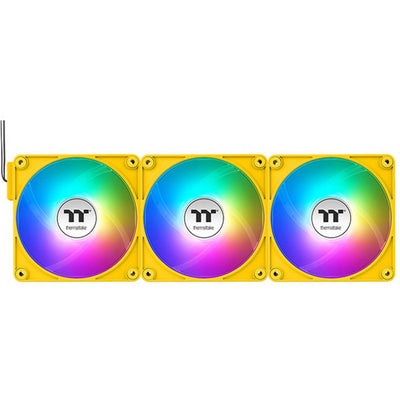 Thermaltake ct120 ex reverse argb sync ventilateur de refroidissement PC bumblebee (pack de 3 ventilateurs) ventilateurs de boîtier (jaune, 3 pièces, 120 x 120 x 25 mm, pwm)
