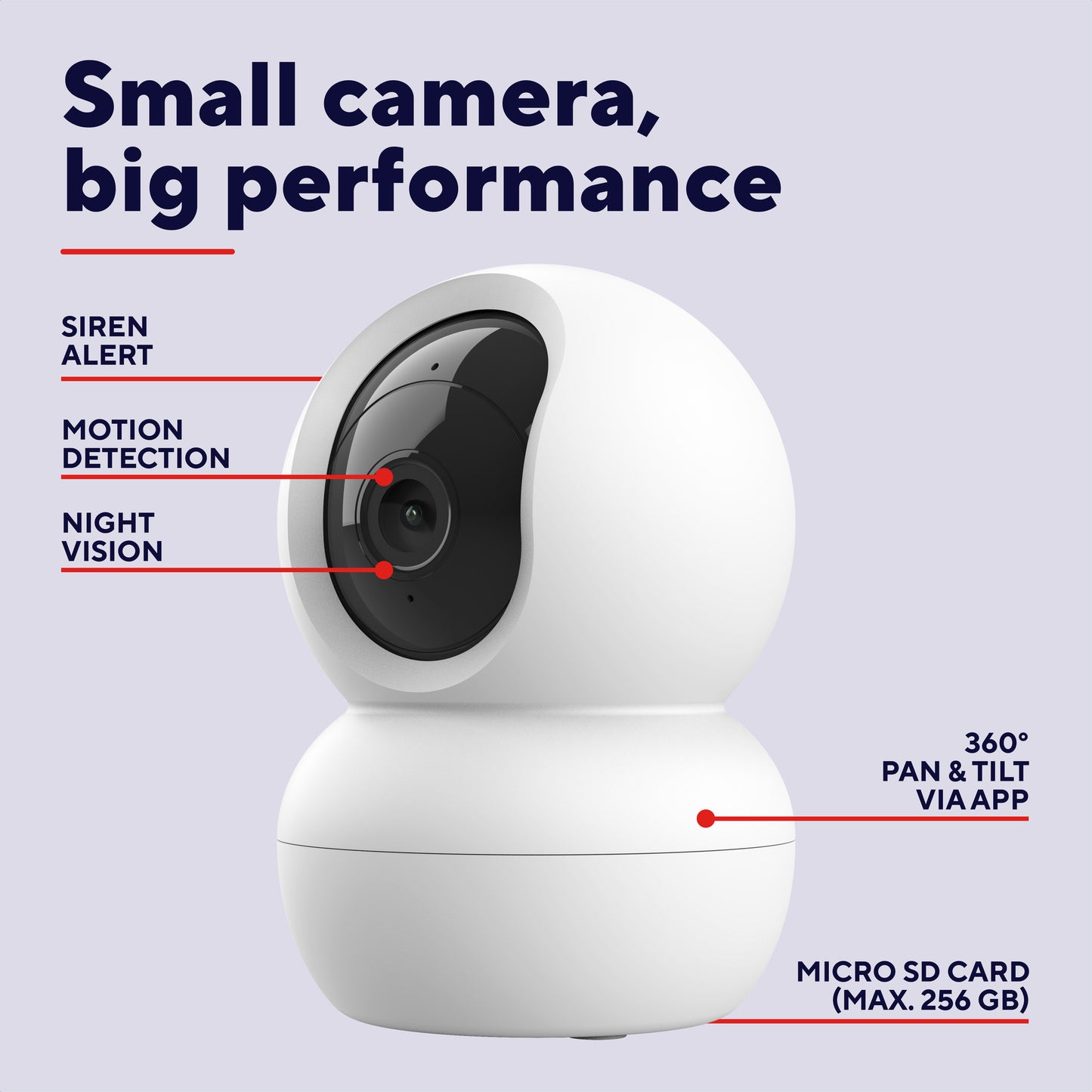 Caméra de sécurité Trust ipcam-2800 360° (blanche, WiFi 2,4 ou 5 GHz)