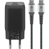 GOOBAY USB-C Snell Charger Nano (65 W) et câble textile USB-C