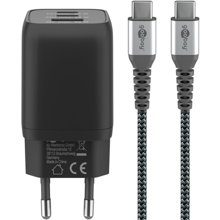 GOOBAY USB-C Snell Charger Nano (65 W) et câble textile USB-C