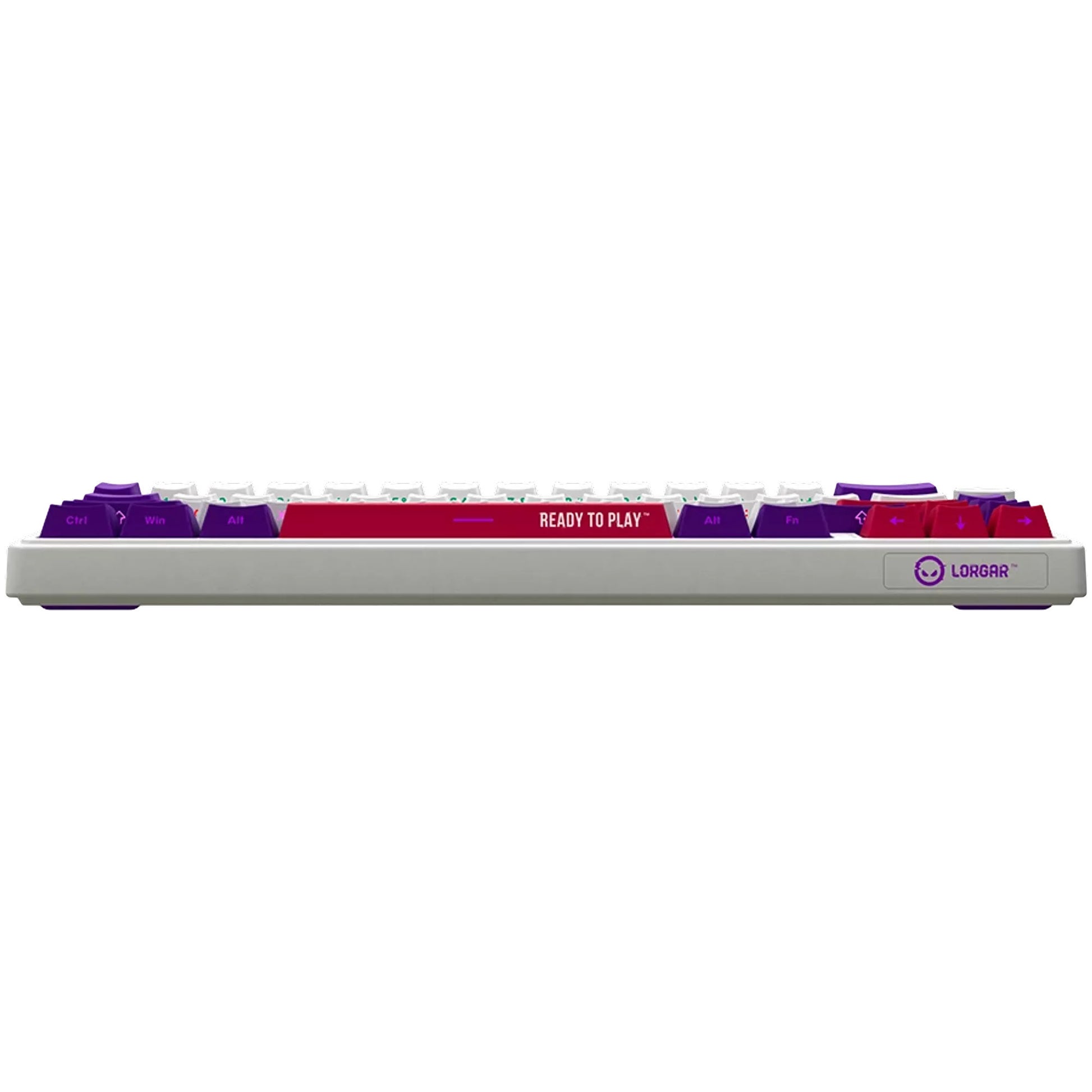 Lorgar kbp70mw, clavier de jeu (blanc, disposition américaine, violet toxique logar, 65%, rvb, remplaçable à chaud, pbt double-shot, bluetooth 2.4ghz usb)