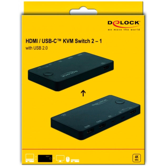 Dellock HDMI USB-C KVM Switch 4k 60 Hz avec USB 2.0