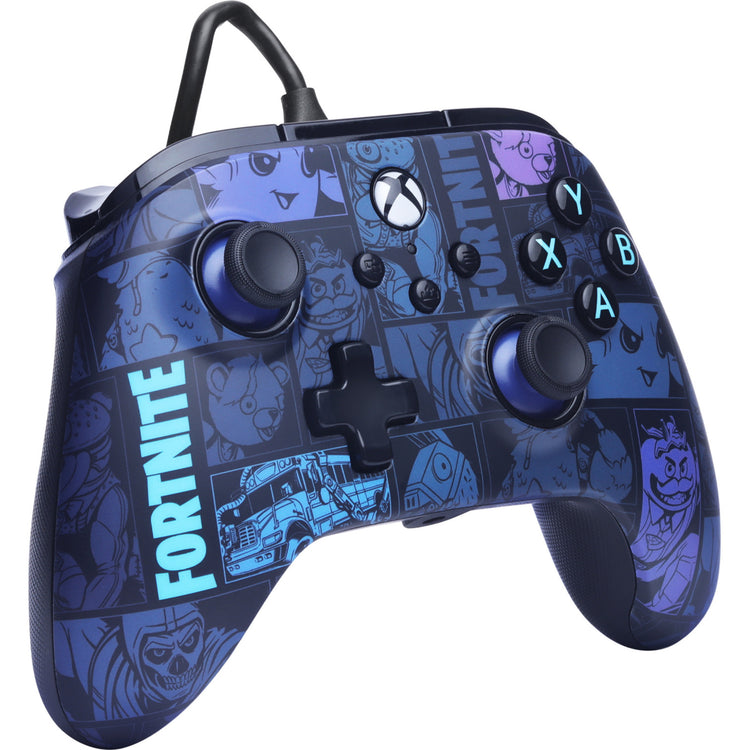 Manette Powera Advantage avec câble pour Xbox Series X|s - Fortnite : Victory Royale (bleu foncé, Xbox Series X|s, Xbox One, PC)