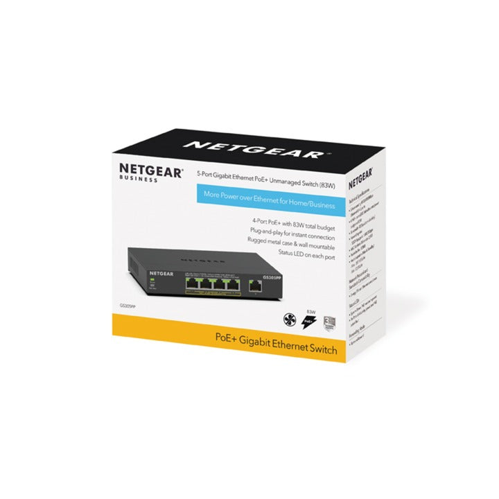 NetGear 5 ports Gigabit Ethernet Poe + commutateur non géré (GS3