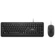Ensemble de bureau combiné filaire Lenovo 160 (noir, disposition américaine (QWERTY), 100 %, USB-A, 1 600 dpi)