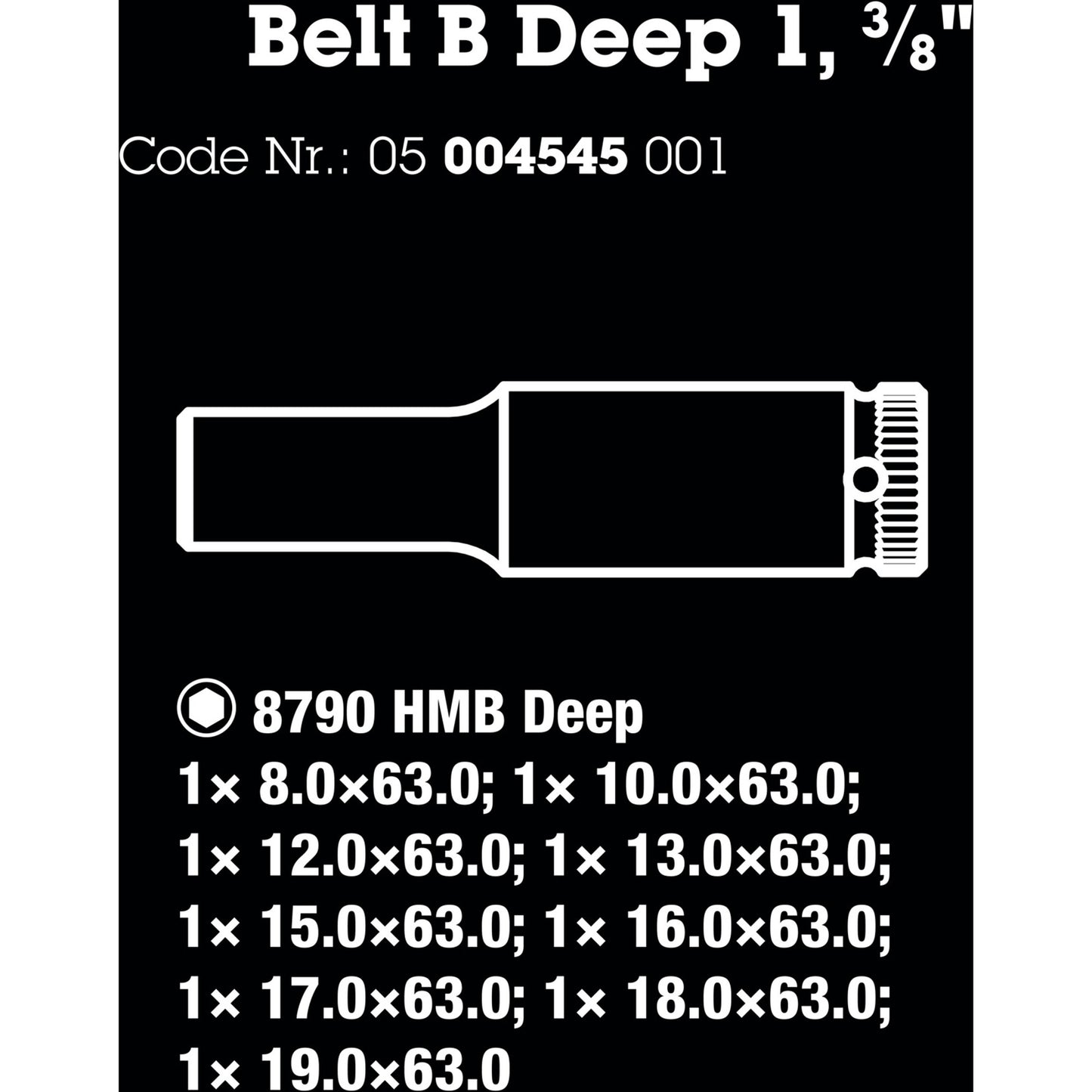 Ceinture waa B deep 1 Caps Ensemble, avec 3 8 lecteur, 9