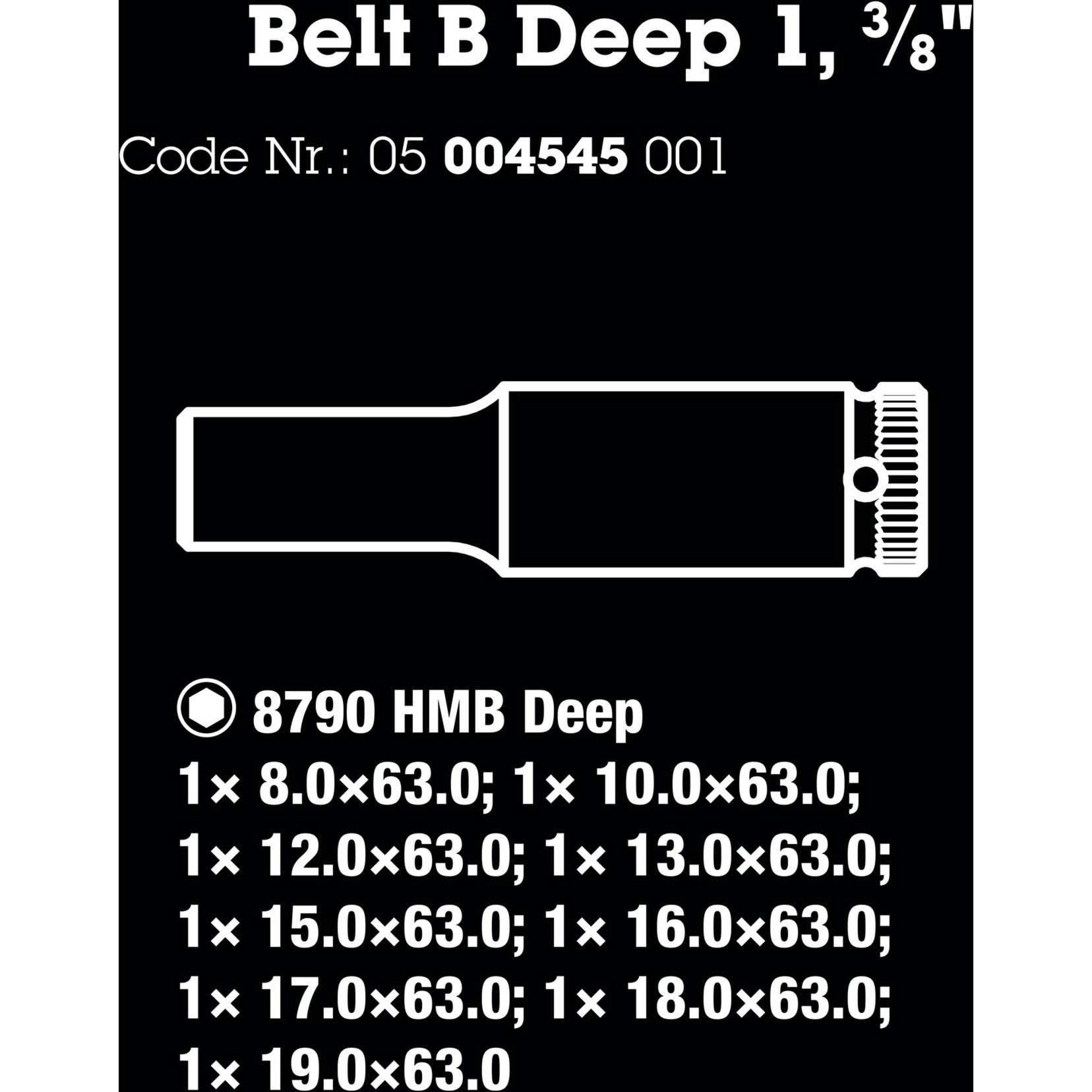Ceinture waa B deep 1 Caps Ensemble, avec 3 8 lecteur, 9