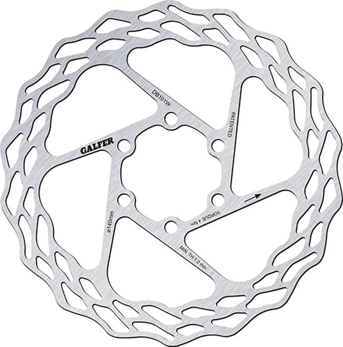 Disque de route fixe Galfer bike wave® à 6 boulons