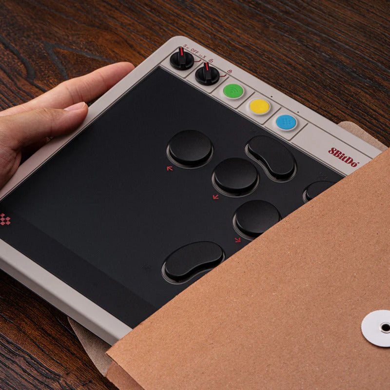 Manette d'arcade 8bitdo (gris rouge, usb bluetooth 2,4 ghz, nintendo switch, pc)