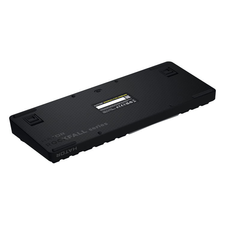 Hator Rockfall 3 TKL clavier de jeu sans fil (noir, disposition américaine, RVB, touches PBT, échange à chaud, Bluetooth USB-C 2,4 GHz)