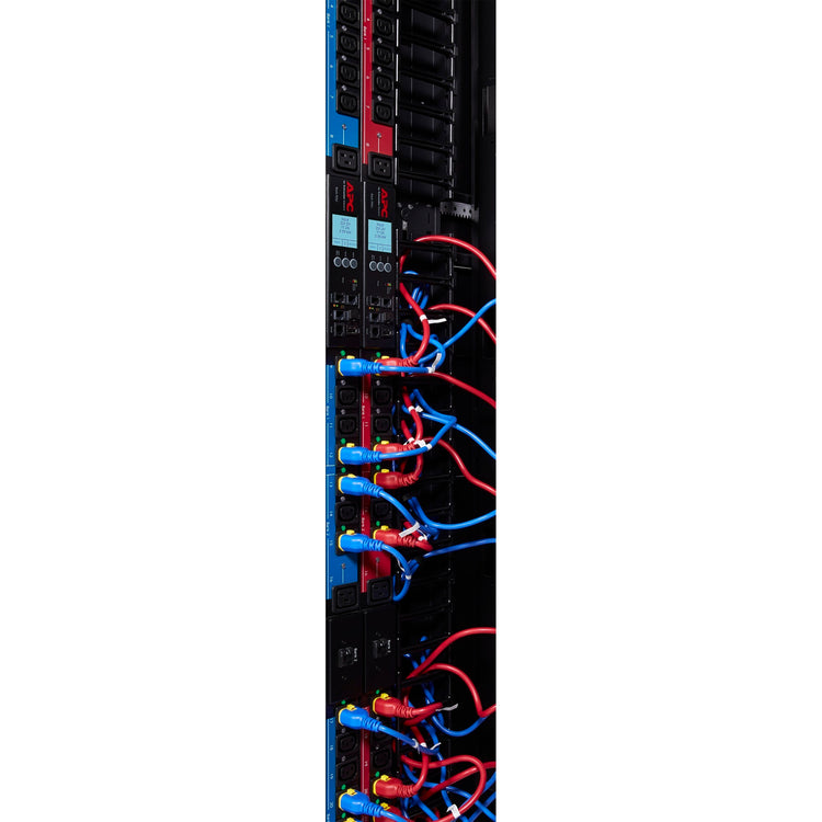 Apc ap8681redx667 - pdu commuté mesuré par prise (noir rouge, 0h, 400v, (21x) c13 (3x) c19, prise triphasée IEC 309 16a)