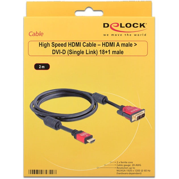 Dellock High Speed ​​Hdmi A (mâle)> DVI (mâle)
