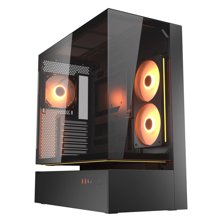 Boîtier tour midi Cougar cfv235 (noir | 2x USB-A | 1x USB-C | RGB | verre trempé)