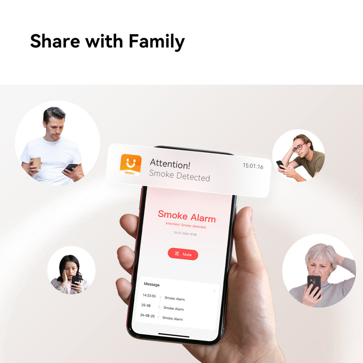 Détecteur de fumée intelligent Imou - bundle zsm1 (blanc, 3 pièces + passerelle intelligente zg2s, zigbee)