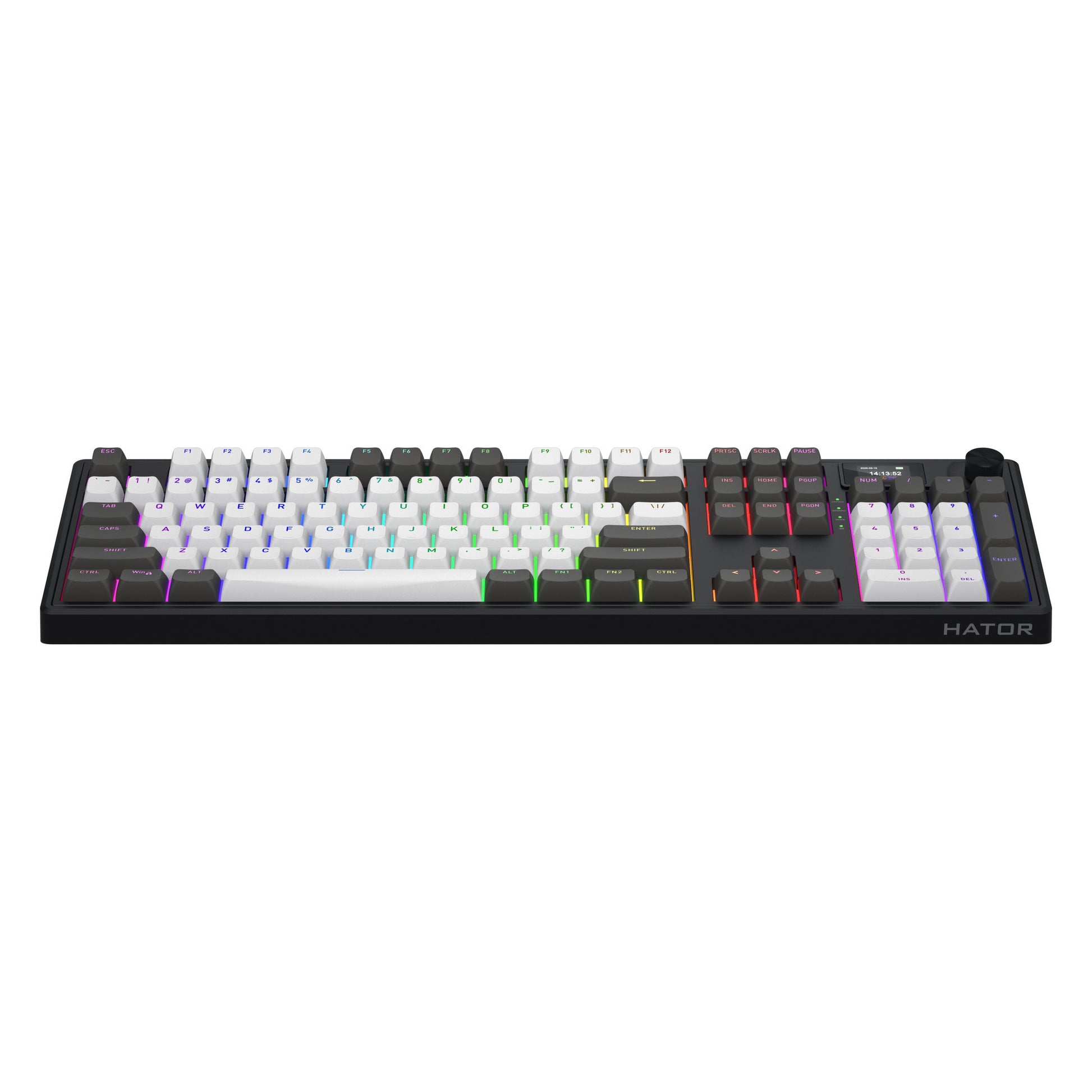 Hator skyfall pro sans fil, clavier de jeu (noir, disposition américaine, hator aurum vanille silencieux, RVB, pbt double-shot, échange à chaud, bluetooth usb-c 2,4 GHz)