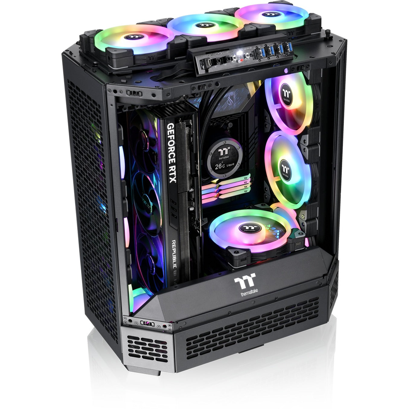 Boîtier tour midi Thermaltake the tower 600 (noir | 4x USB-A | 1x USB-C | verre trempé)