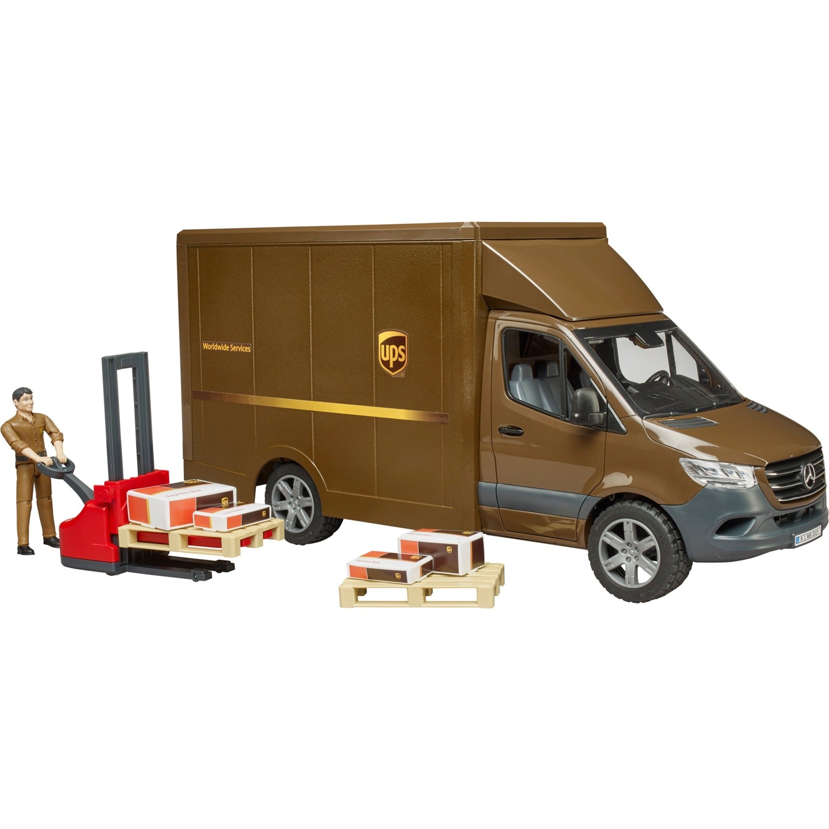 Bruder MB Sprinter Ups avec pilote et accessoires