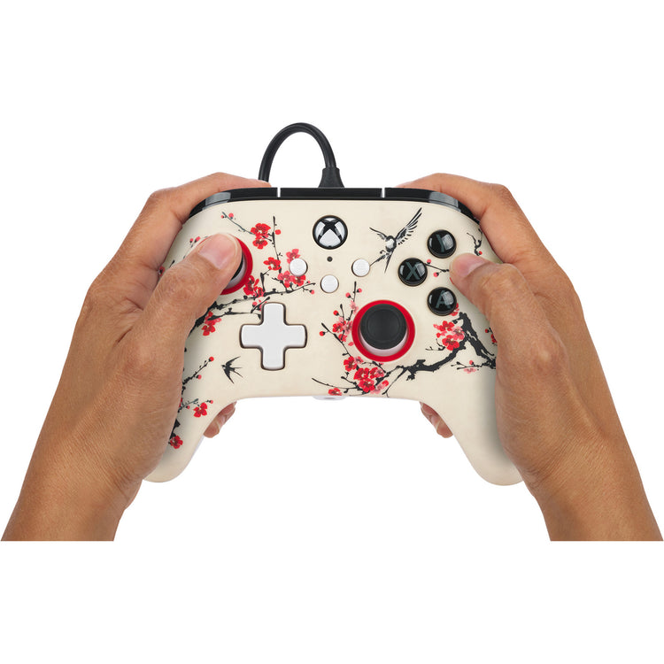 Manette Powera Advantage avec câble pour Xbox Series X|s - Warrior's Nirvana (Magnolia White, Xbox Series X|s, Xbox One, PC)