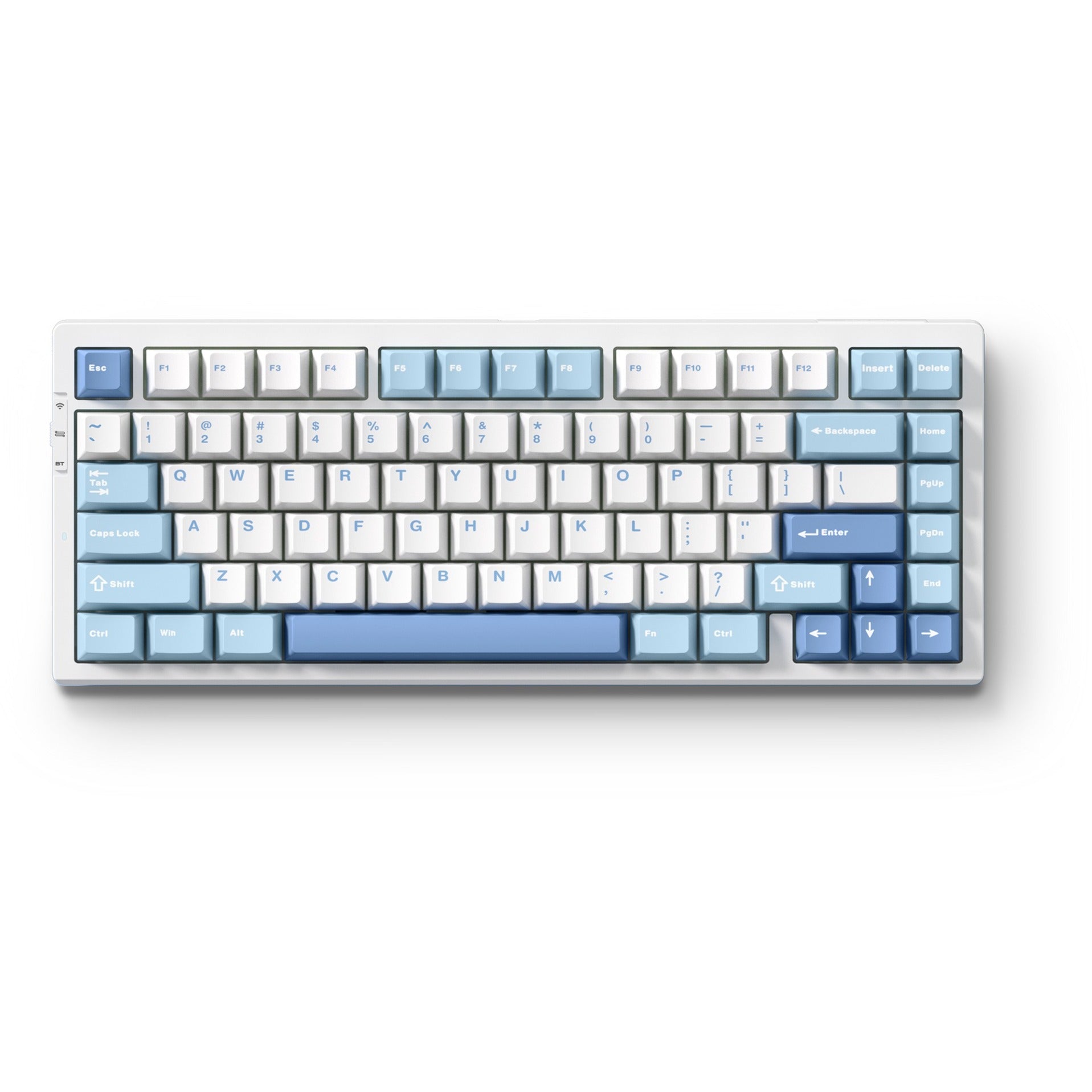 Clavier de jeu mécanique à structure de joint tri-mode Mchose G75 Pro (bleu, disposition américaine, KTT Cabbage Tofu V2, 75 %, RVB, échange à chaud, PBT Double-Shot, Bluetooth USB-C 2,4 GHz)