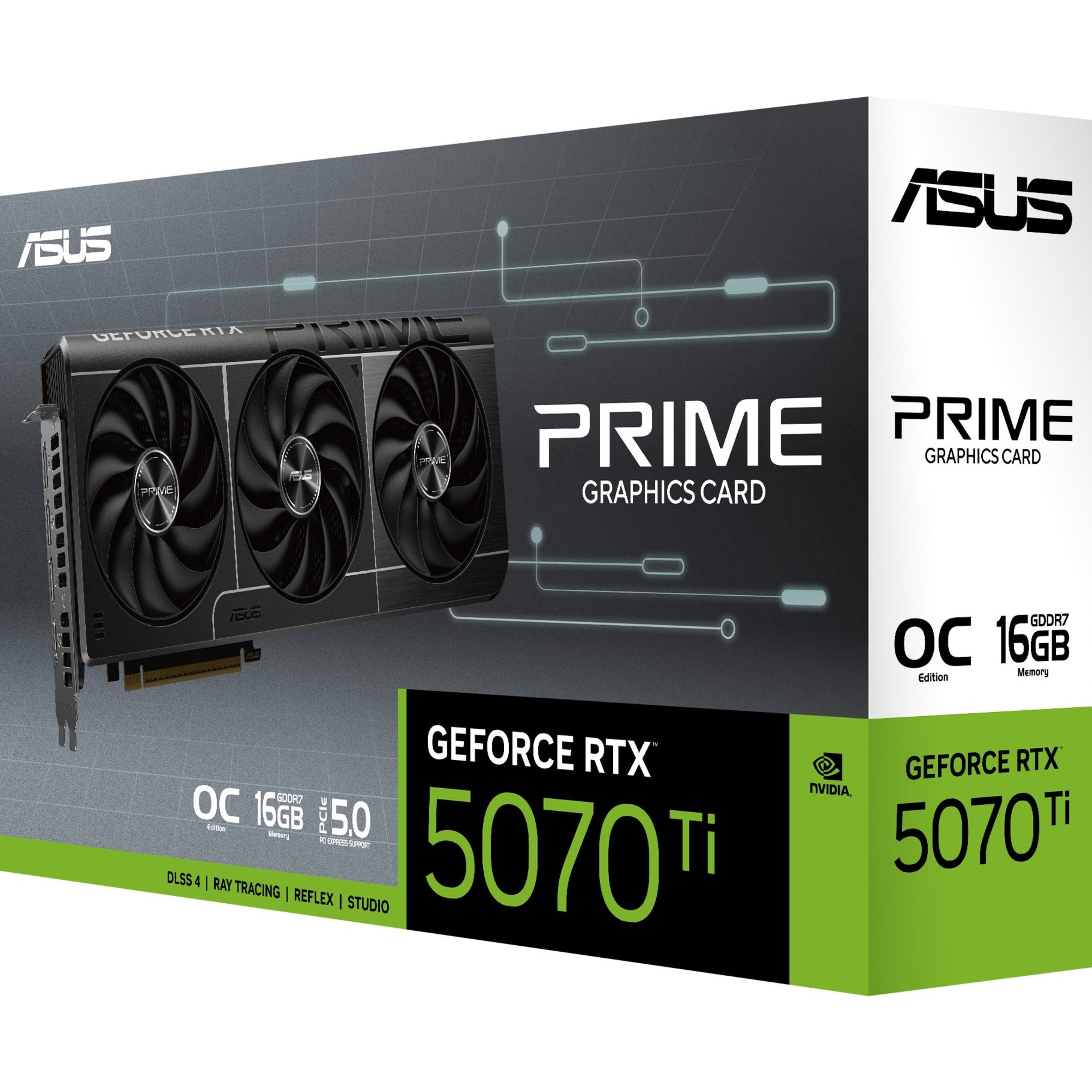 Carte graphique Asus Prime GeForce RTX 5070 Ti OC 16G (3x Display Port, 1x HDMI)