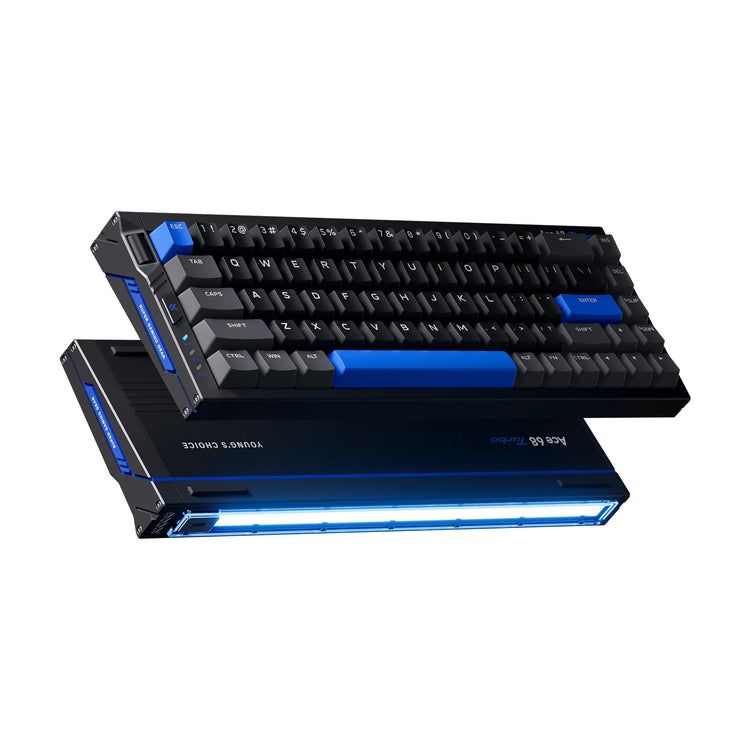 Clavier à effet Hall Esports entièrement en aluminium Mchose Ace 68 Turbo (noir, disposition américaine (QWERTY), Mount Tai GT HE, 65 %, 16K, RVB, échange à chaud, USB-C, capteur à effet Hall)