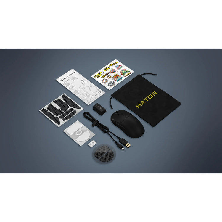 Hator Quasar 3S Ultima 8K Souris de jeu sans fil (noir, 30 000 DPI, Bluetooth USB 2,4 GHz)