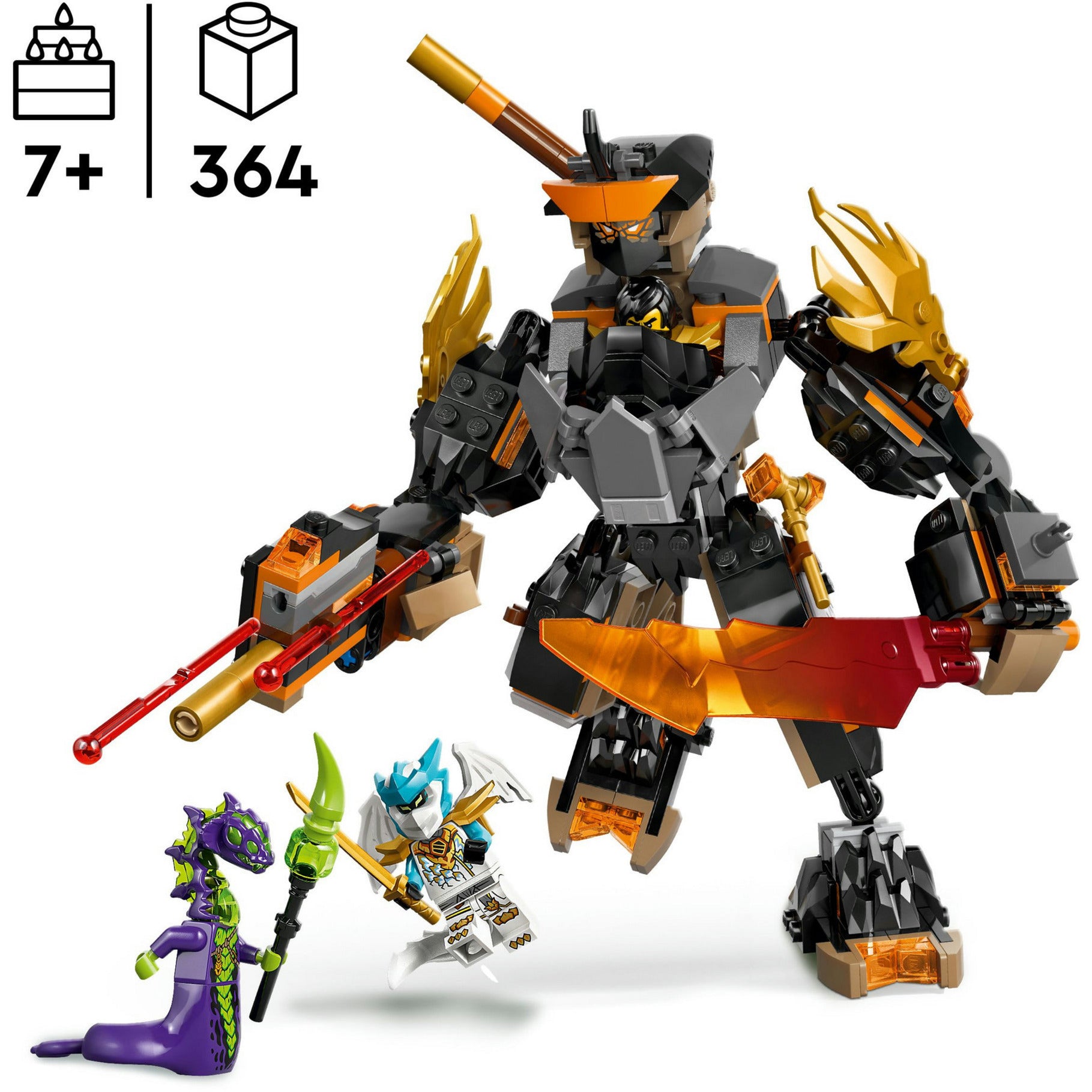 Lego Ninjago 71854 Le robot de mission Cole et Dragon Zane