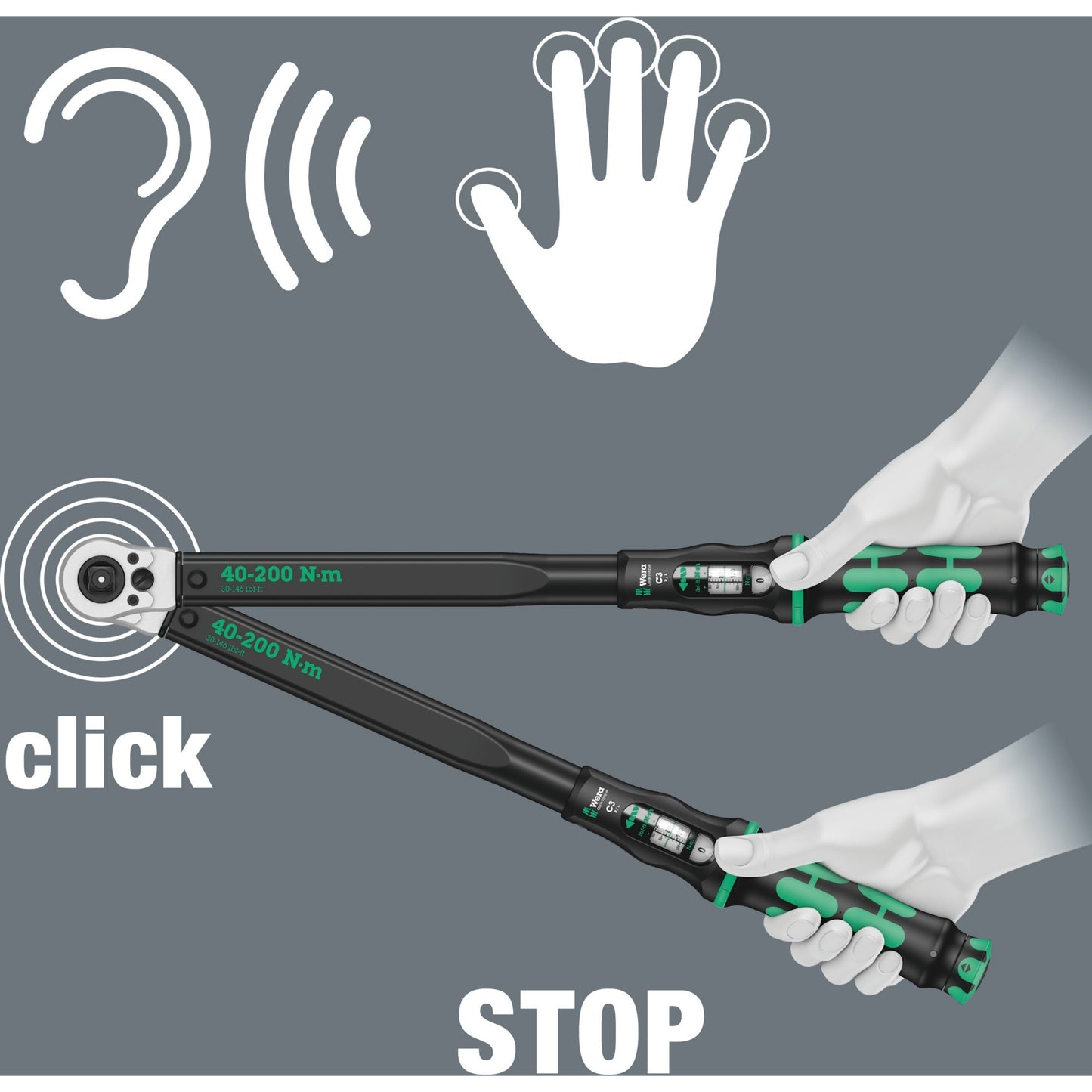 Waa click-torque c 3 push r l réglable couple
