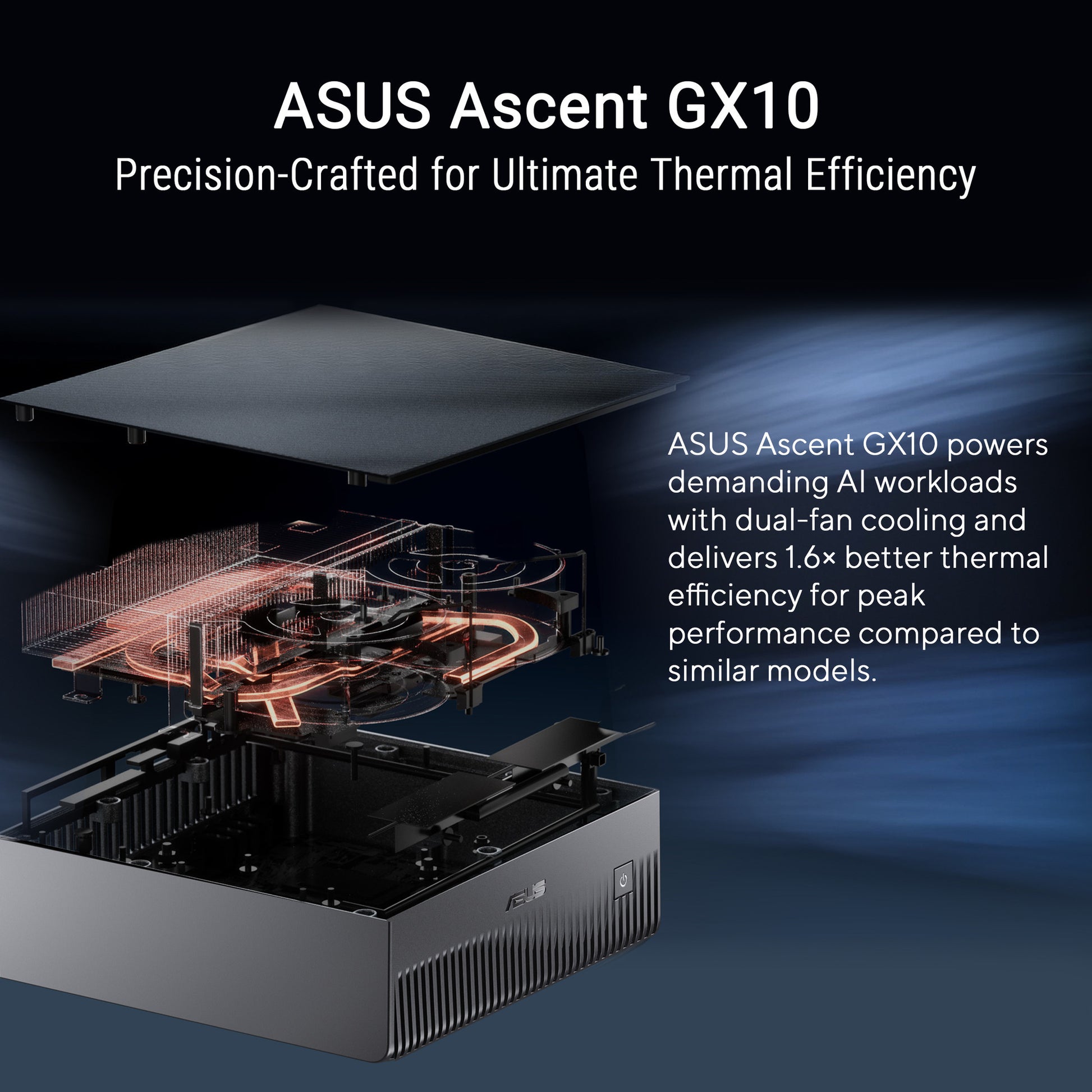 Asus Ascent GX10 Arm V9.2-A 128 1 Mini PC (Gris foncé | NVIDIA GB10 Grace Blackwell | DGX Spark | NVLINK-C2C | 128 Go | SSD 1 To)