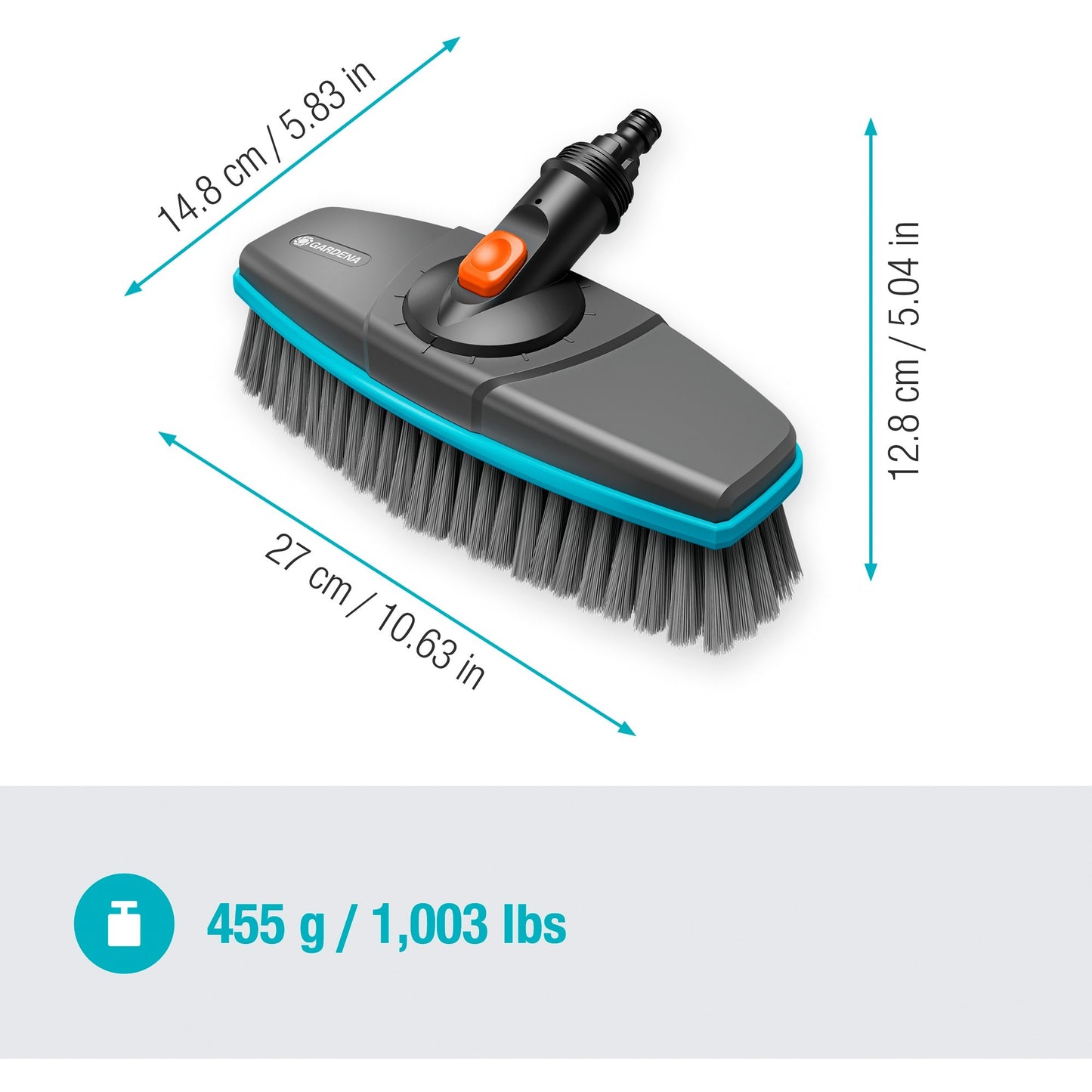 Gardena CleanSystem en acier avec pinceau doux pour plus grand,