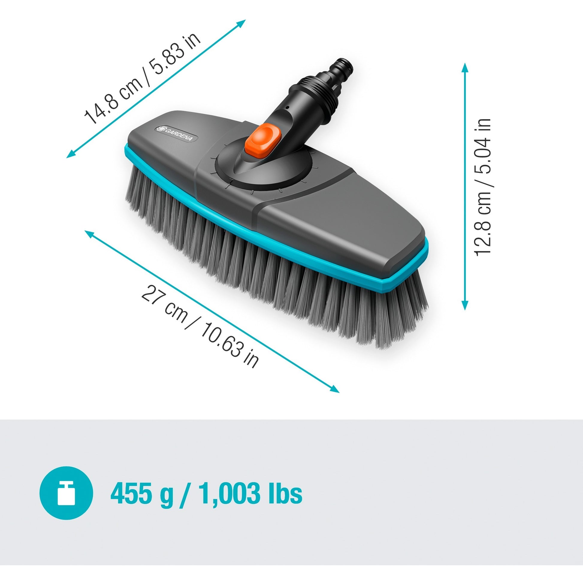 Gardena CleanSystem en acier avec pinceau doux pour plus grand,