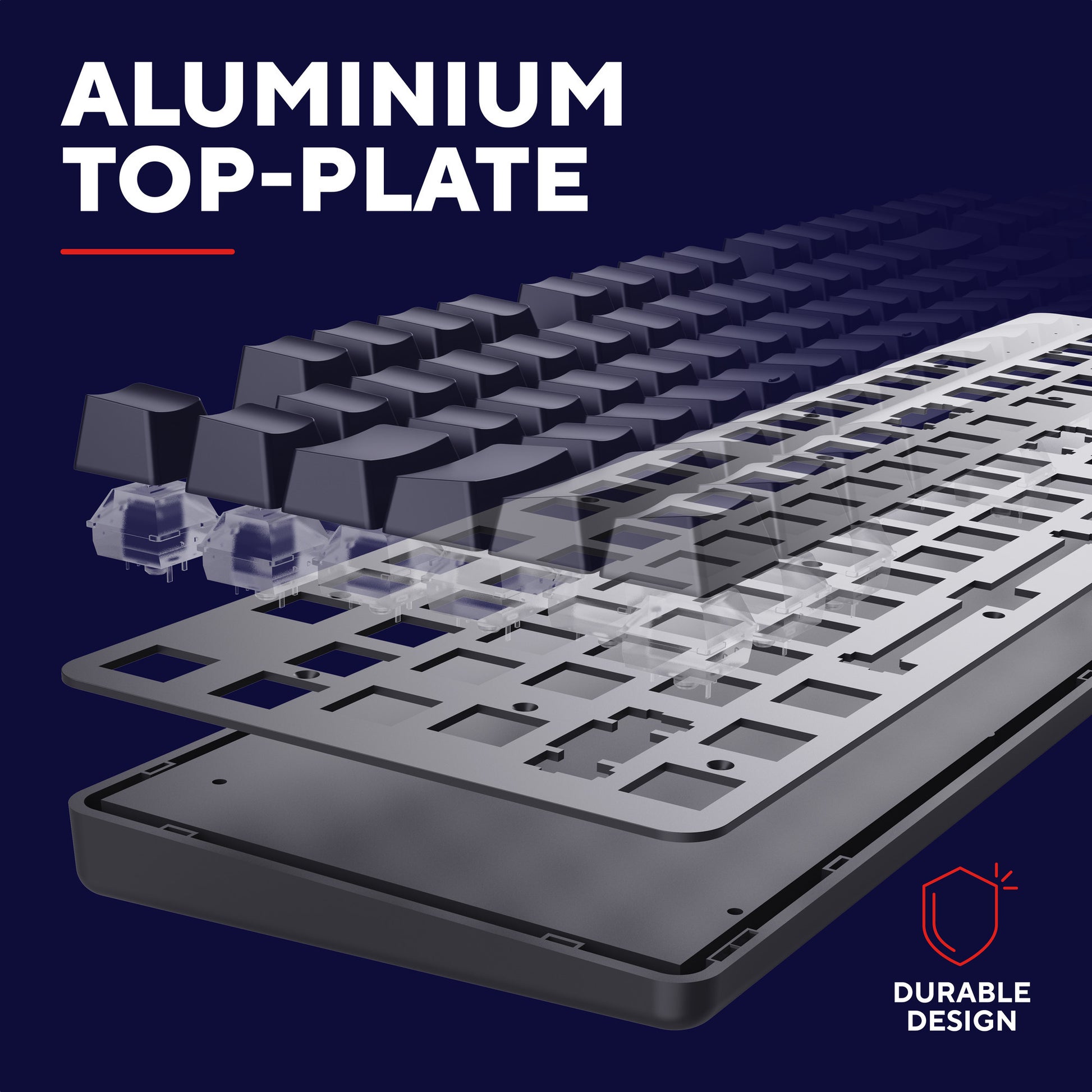 Trust GXT 871 Zora Clavier de jeu mécanique, clavier de jeu (noir, disposition américaine, rouge Huano)