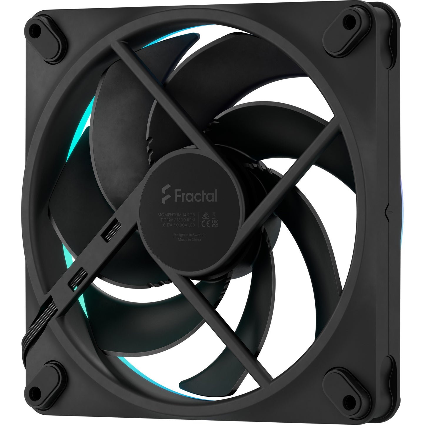 Fractal design momentum 14 ventilateur de boîtier rgb (noir, 140 x 140 x 25 mm, pwm)