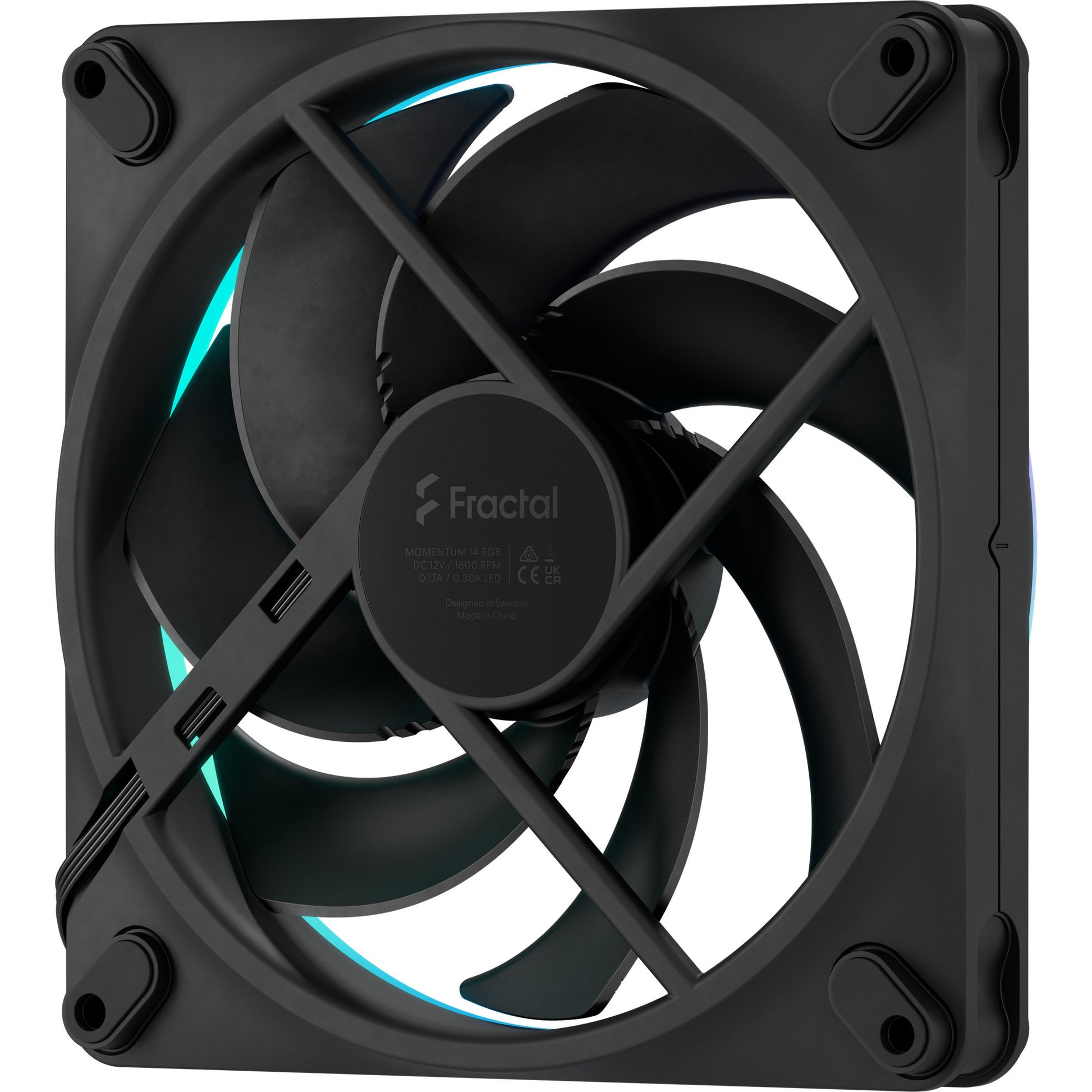 Fractal design momentum 14 ventilateur de boîtier rgb (noir, 140 x 140 x 25 mm, pwm)
