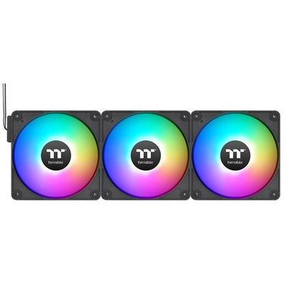 Thermaltake ct120 ex argb sync ventilateur de refroidissement PC (pack de 3 ventilateurs) ventilateurs de boîtier (noir, 3 pièces, 120 x 120 x 25 mm, pwm)